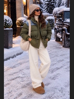 Stylowa kurtka puchowa khaki & jeans